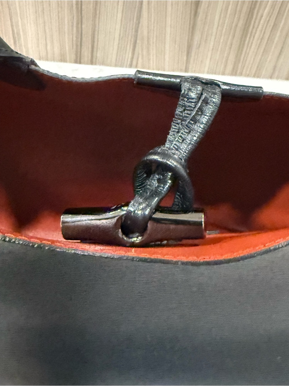 Longchamp Roseau Black Leather Tote Bag – Red Interior - Picture 3 of 14